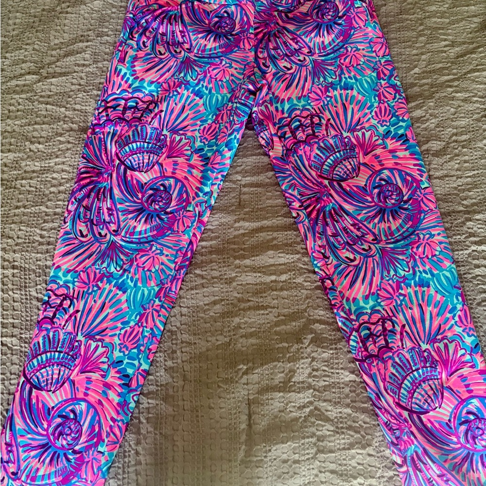 Lilly Pulitzer Pink and Blue Patterned Straight Leg Pants